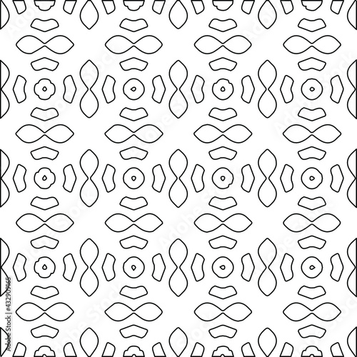 Geometric vector pattern with Black and white colors. abstract ornament for wallpapers and backgrounds. © t2k4