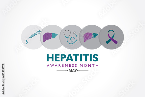 Vector Illustration of Hepatitis Awareness Month observed in May.