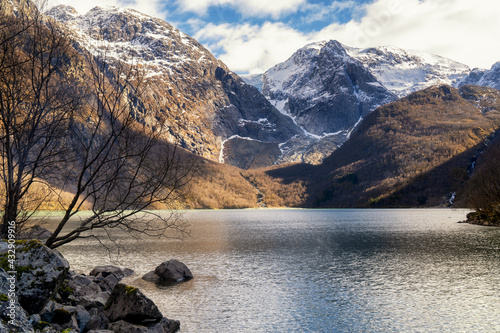 Bondhusvatnet Lake in the Bondhusdalen Valley in Norway photo