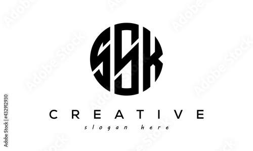 Letters SSK creative circle logo design vector photo