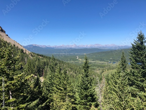 The hiking views from Table Mountain in Castle Provincial Park  Alberta  Canada during the summer.