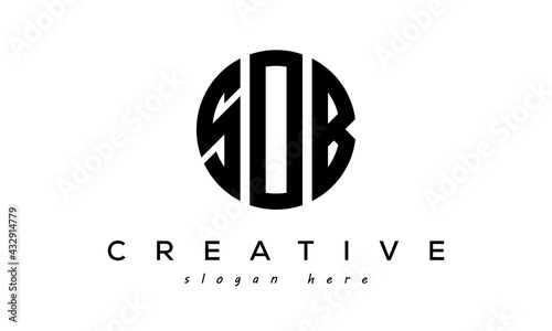 Letters SOB creative circle logo design vector