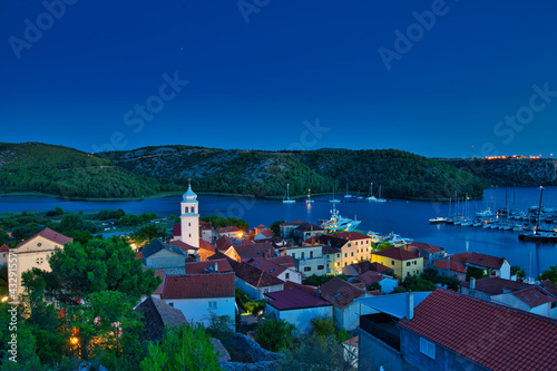 Blaue Stunde in Skradin, Kroatien photo