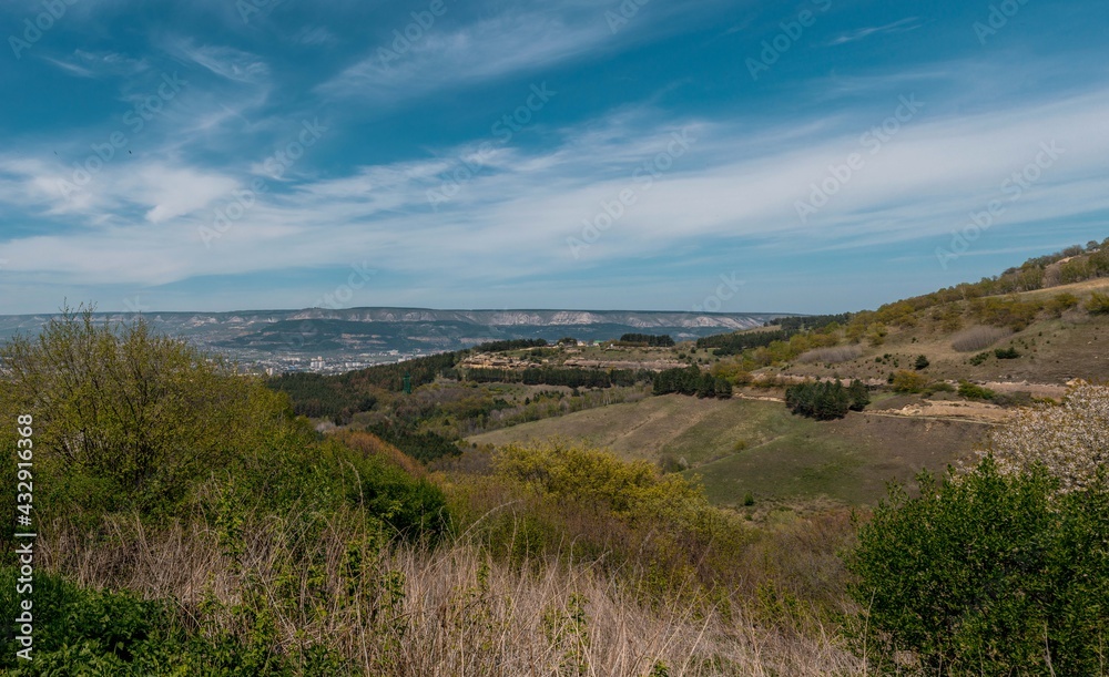 Caucasian landscape with sky and clouds