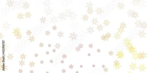 Wallpaper Mural Light green, yellow vector abstract background with leaves. Torontodigital.ca