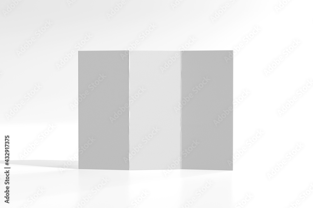 Isolated Cosmetic DL Size Tri-Fold Brochure 3D Rendering Isolated Cosmetic DL Size Tri-Fold Brochure 3D Rendering