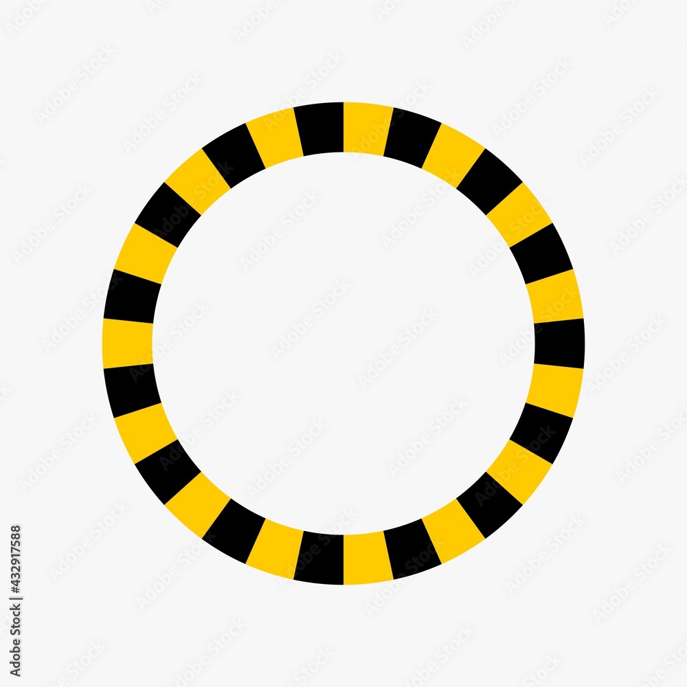 circle with yellow and black parts,safety stripe vector,illustration. circle with yellow and black parts,safety stripe vector,illustration.