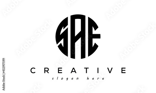  Letters SAE creative circle logo design vector