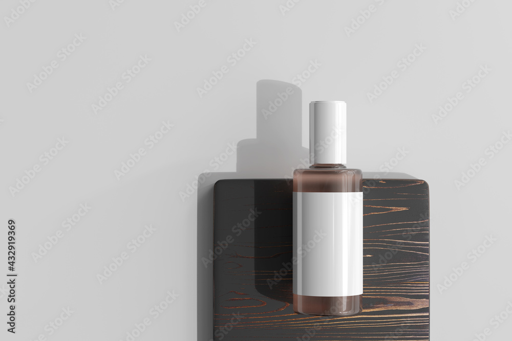 Isolated Glass Cosmetic Bottle 3D Rendering Isolated Glass Cosmetic Bottle 3D Rendering