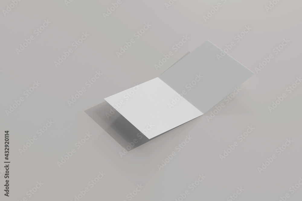 Isolated Square Bi Fold Brochure 3D Rendering Isolated Square Bi Fold Brochure 3D Rendering