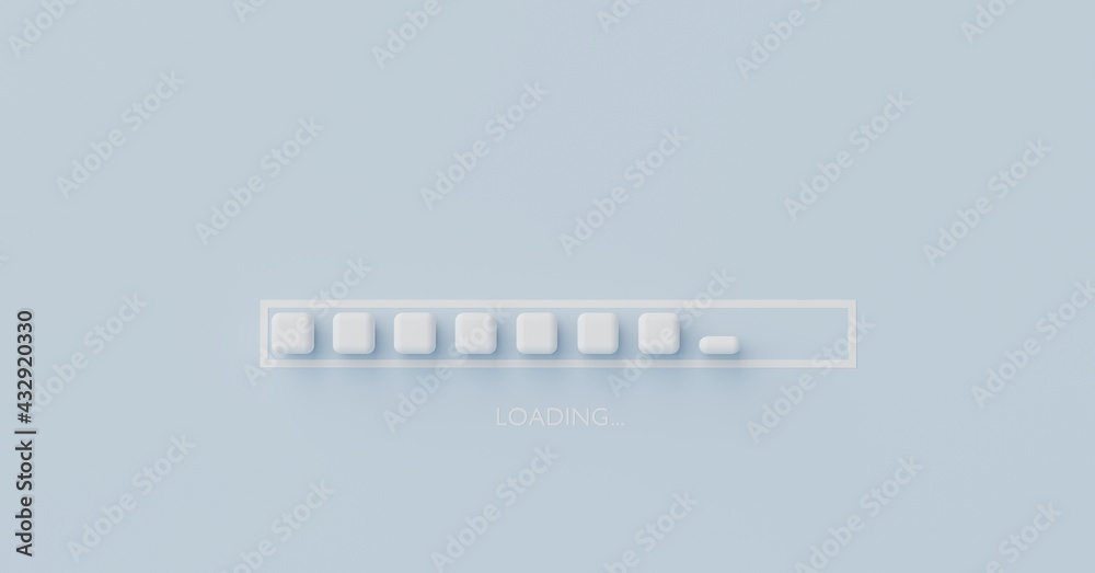 3d render minimal progress Loading bar to complete for web banner of ...