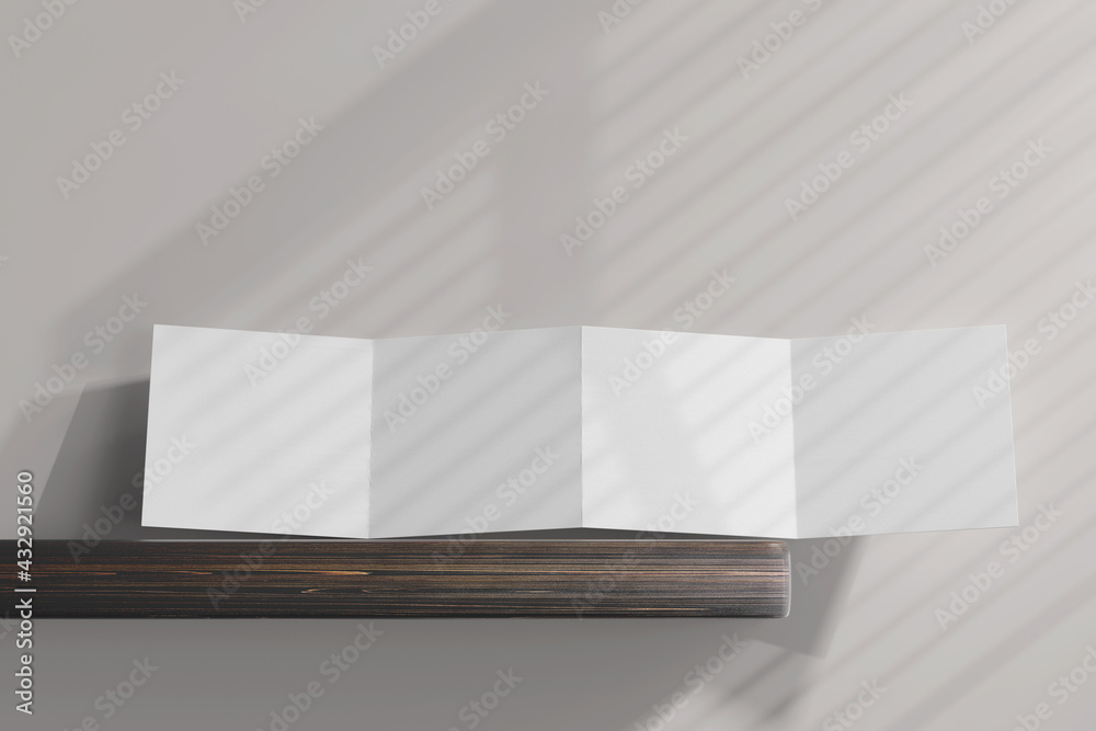 Isolated Square Four Fold Brochure 3D Rendering Isolated Square Four Fold Brochure 3D Rendering
