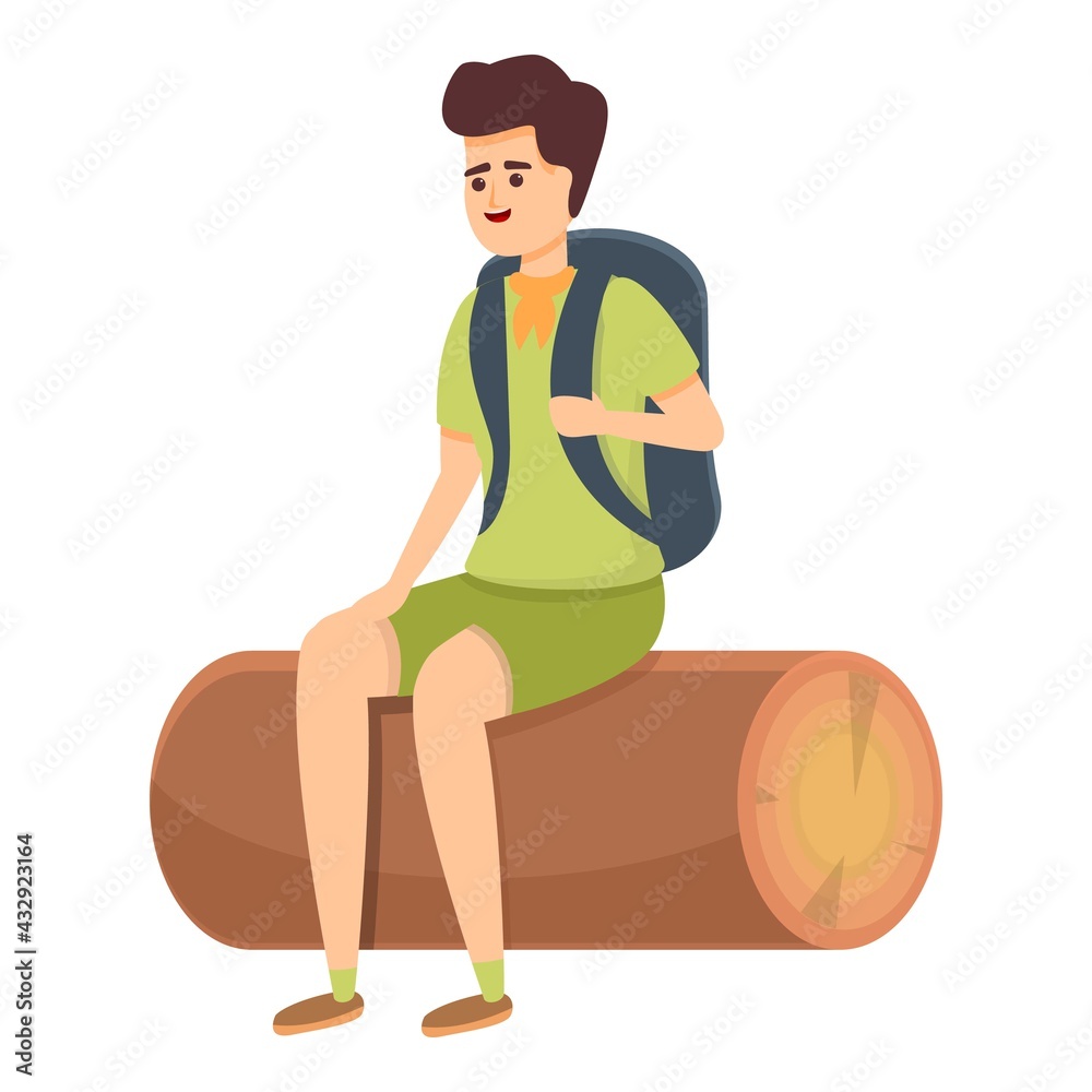 Scouting boy backpack icon. Cartoon of Scouting boy backpack vector icon for web design isolated on white background Scouting boy backpack icon. Cartoon of Scouting boy backpack vector icon for web design isolated on white background