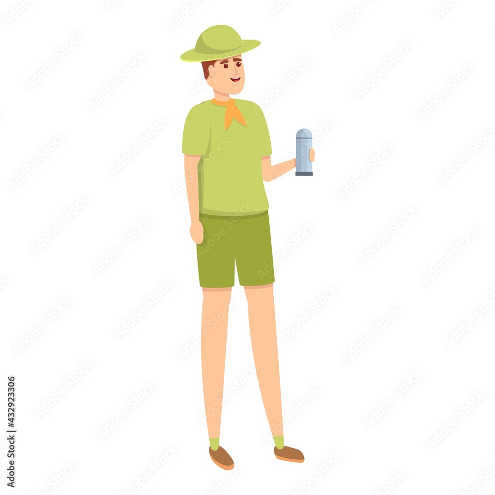 Scouting thermos bottle icon. Cartoon of Scouting thermos bottle vector icon for web design isolated on white background Scouting thermos bottle icon. Cartoon of Scouting thermos bottle vector icon for web design isolated on white background
