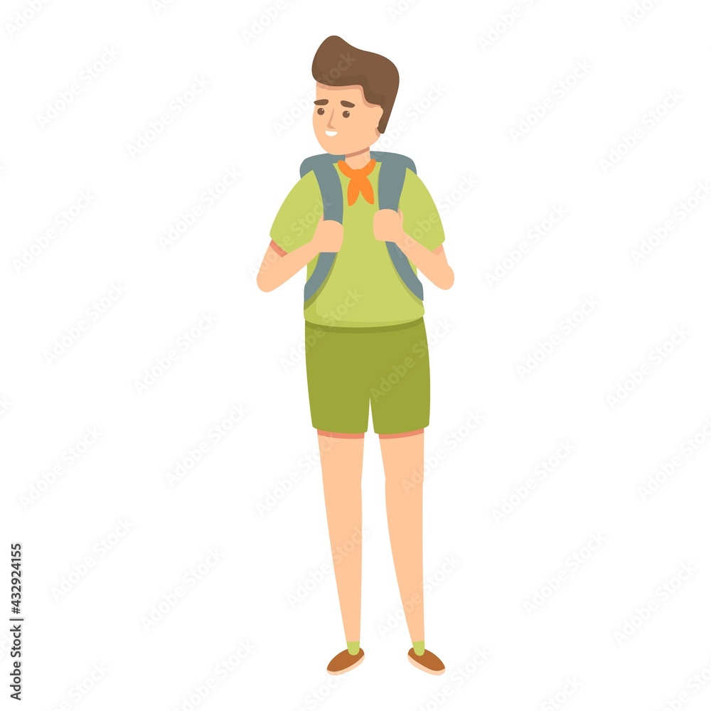 Scouting travel backpack icon. Cartoon of Scouting travel backpack vector icon for web design isolated on white background Scouting travel backpack icon. Cartoon of Scouting travel backpack vector icon for web design isolated on white background