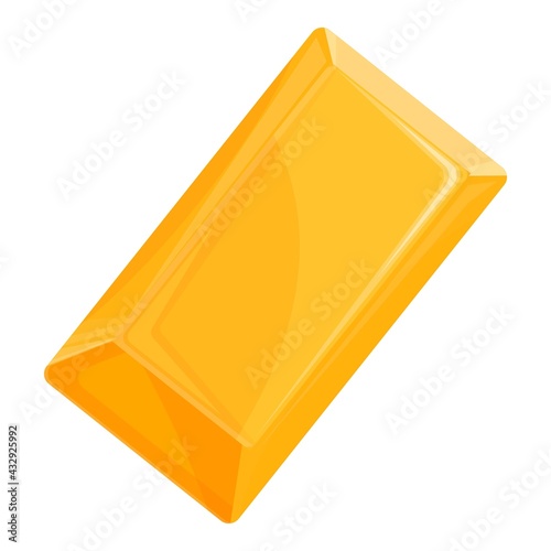 Top view gold bar icon. Cartoon of Top view gold bar vector icon for web design isolated on white background