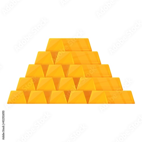 Golden bar pyramid icon. Cartoon of Golden bar pyramid vector icon for web design isolated on white background