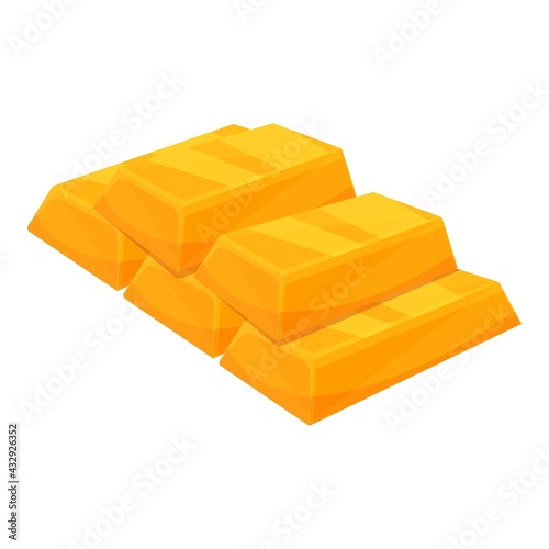 Golden bar budget icon. Cartoon of Golden bar budget vector icon for web design isolated on white background