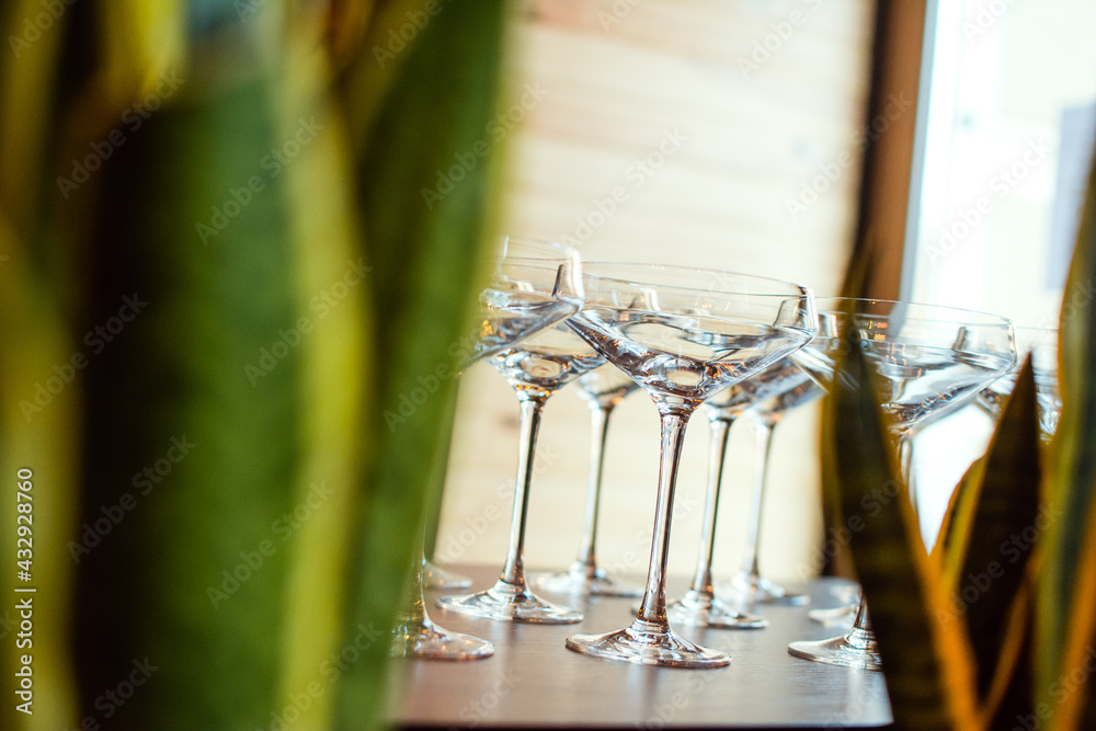 empty glasses close up empty glasses close up