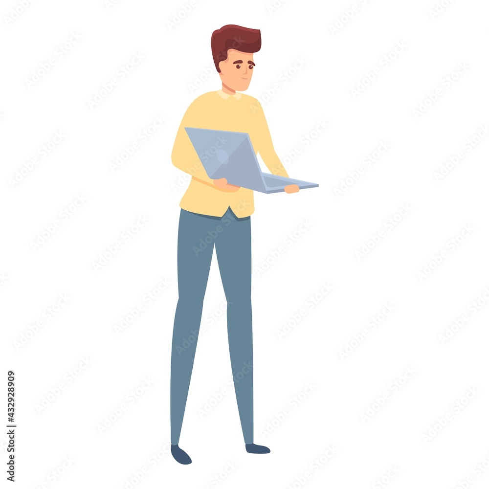 Laptop brainstorming icon. Cartoon of Laptop brainstorming vector icon for web design isolated on white background Laptop brainstorming icon. Cartoon of Laptop brainstorming vector icon for web design isolated on white background