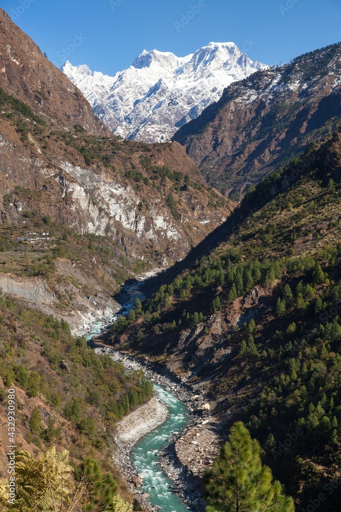 India himalaya mountain and river valley