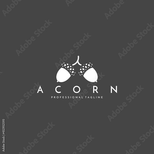 Acorn logo template. Vector illustration