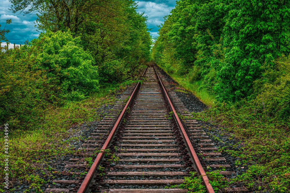 old rusty and abandoned railway line