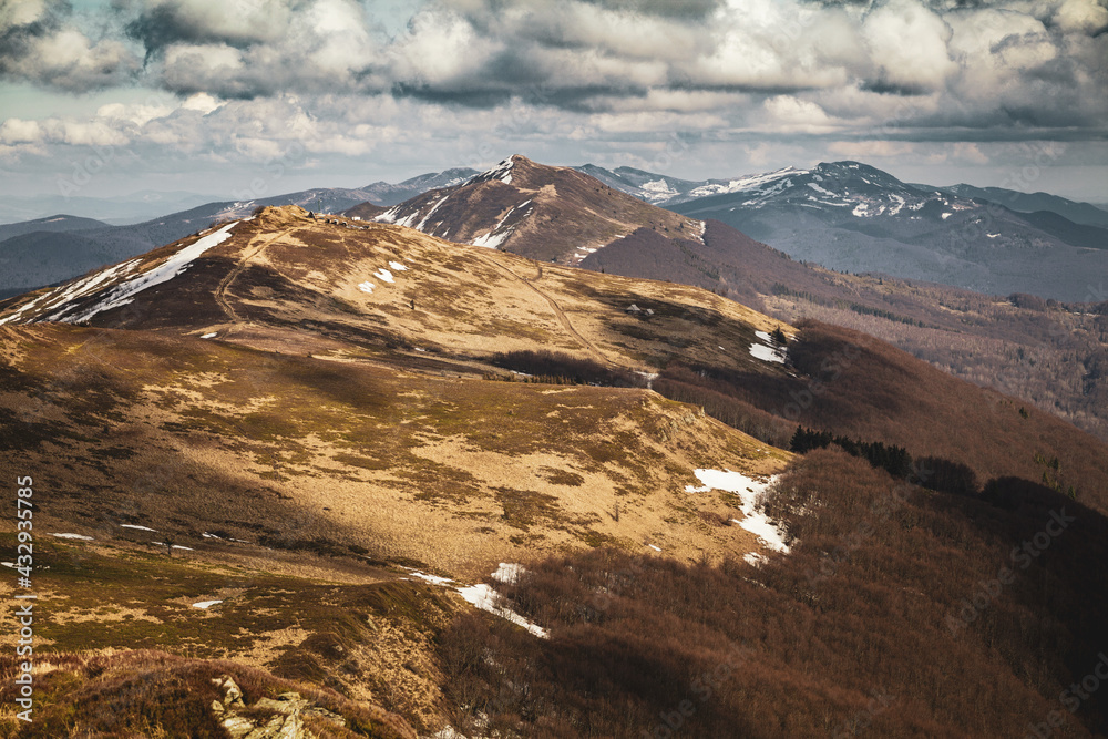 The early spring landscape, Bieszczady Mountains, Poland