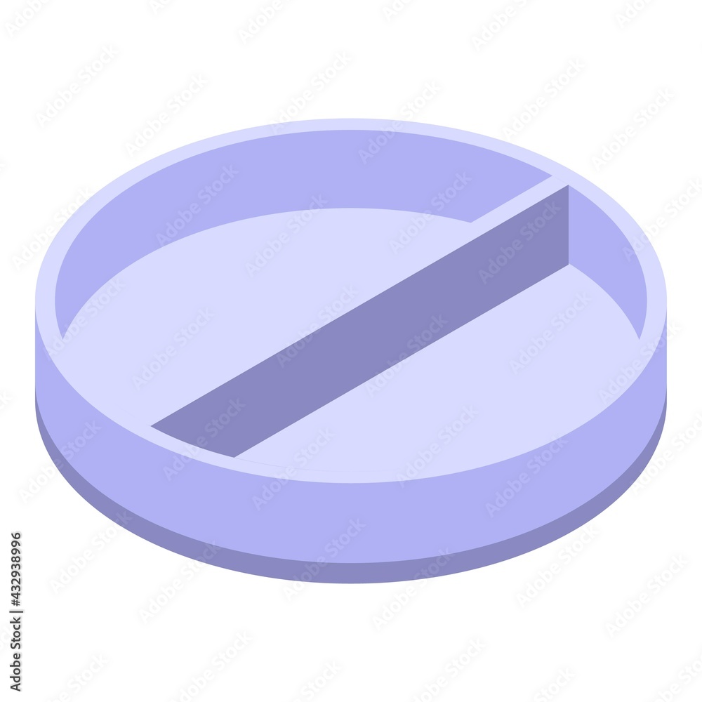 Half petri dish icon. Isometric of Half petri dish vector icon for web design isolated on white background Half petri dish icon. Isometric of Half petri dish vector icon for web design isolated on white background
