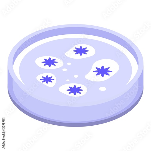 Bacteria petri dish icon. Isometric of Bacteria petri dish vector icon for web design isolated on white background