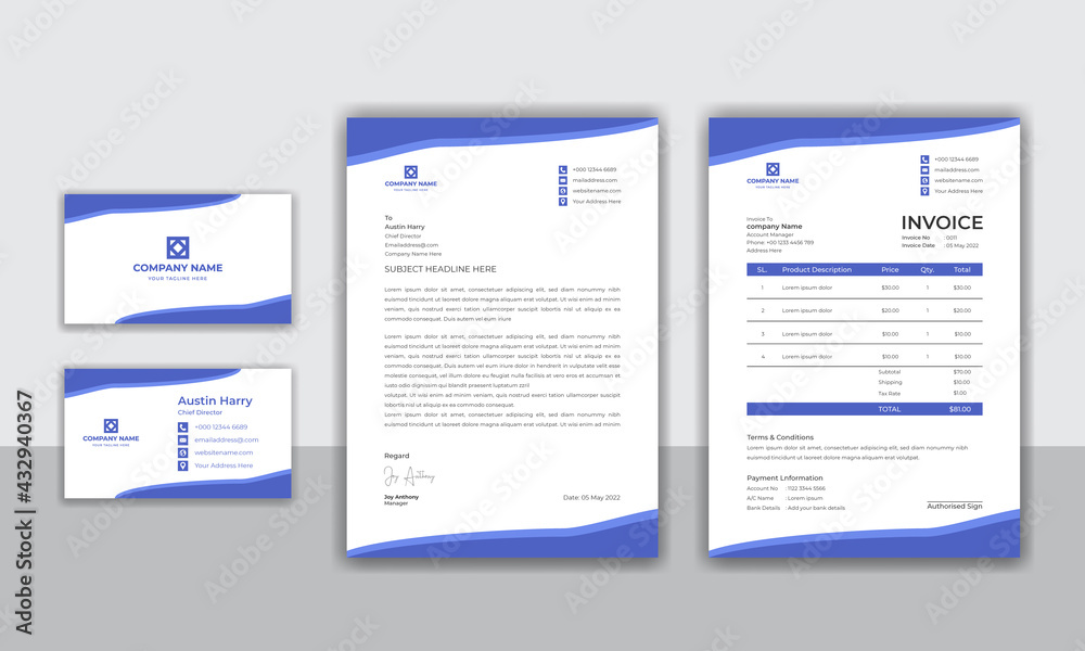 Corporate company modern identity stationery set design Corporate company modern identity stationery set design