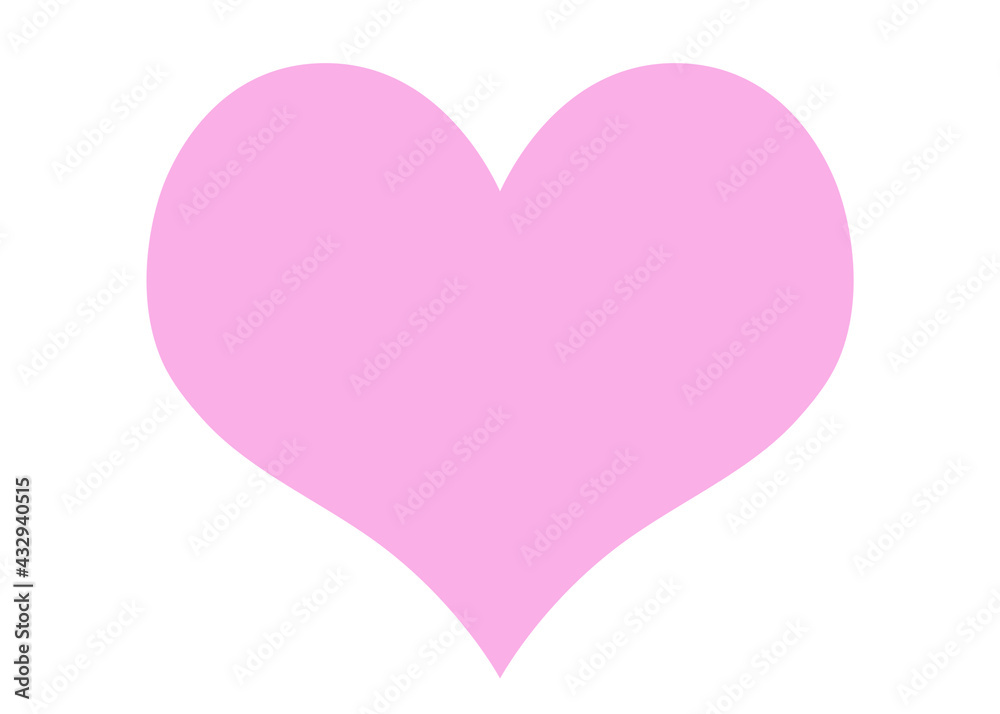 Pink Heart Illustration Isolated On White Background