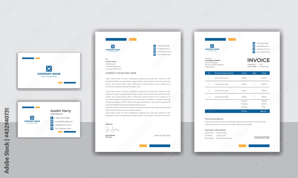 Corporate company modern identity stationery set design Corporate company modern identity stationery set design