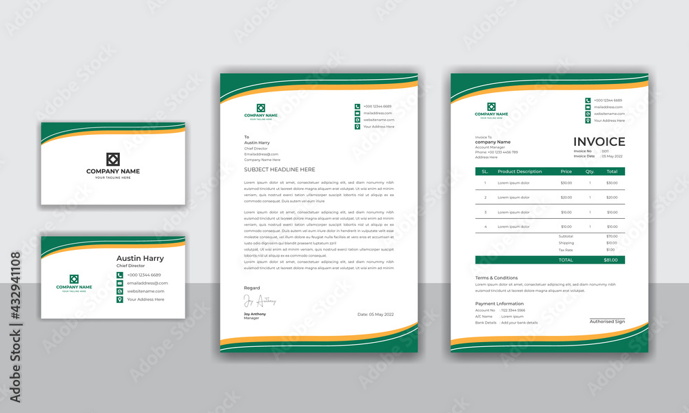 Corporate company modern identity stationery set design Corporate company modern identity stationery set design