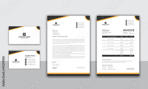 Corporate company modern identity stationery set design