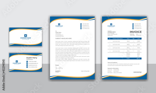 Corporate company modern identity stationery set design