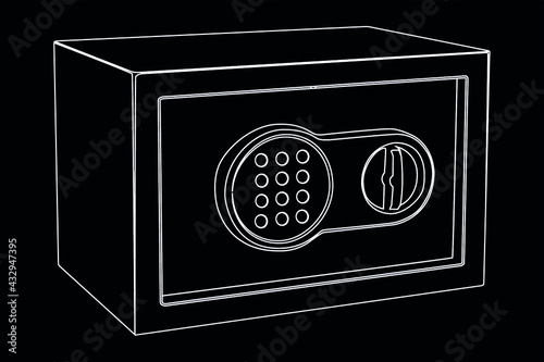 safe white on black background
