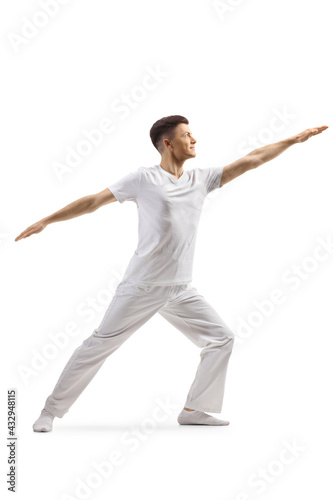 Male artist performing modern ballet dance