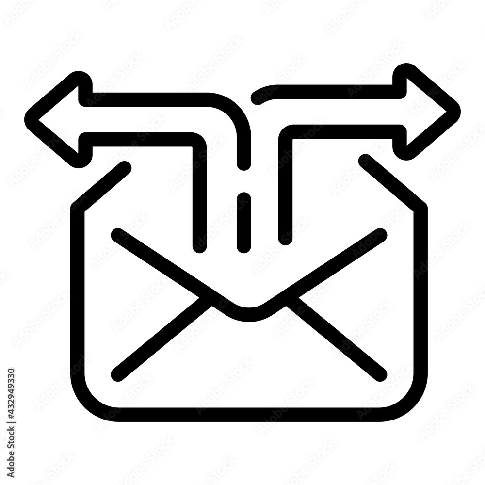Social media marketing mail icon. Outline Social media marketing mail vector icon for web design isolated on white background Social media marketing mail icon. Outline Social media marketing mail vector icon for web design isolated on white background