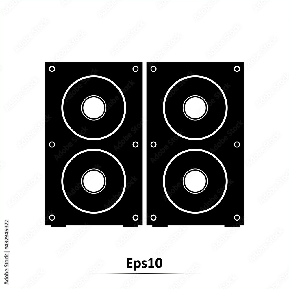 Two stereo speaker icon. Vector illustration. EPS10