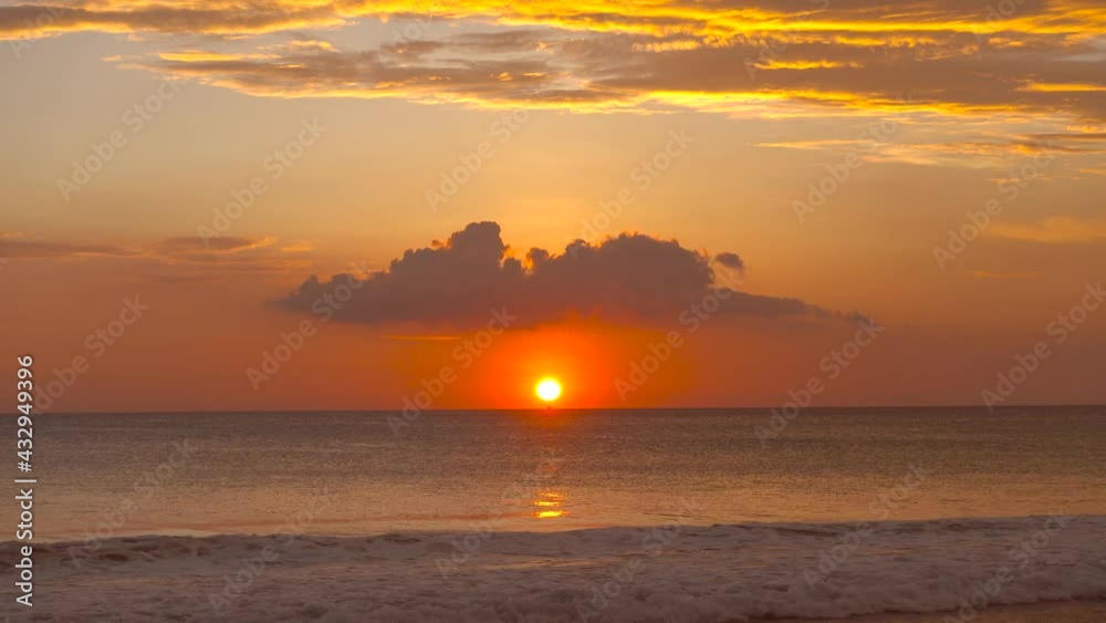 Professional 4K Video. Scene of Sunset on tropical beach sea. New normal after covid-19. Phuket Thailand beautiful tropical beach with a sunset sky. Beautiful Phuket beach in Andaman sea sunset. Professional 4K Video. Scene of Sunset on tropical beach sea. New normal after covid-19. Phuket Thailand beautiful tropical beach with a sunset sky. Beautiful Phuket beach in Andaman sea sunset.