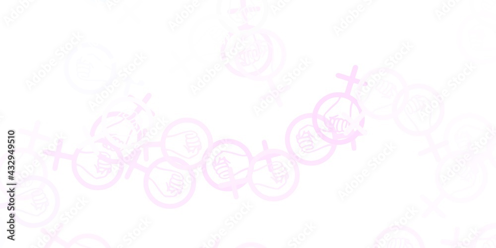 Light Pink, Yellow vector pattern with feminism elements. Light Pink, Yellow vector pattern with feminism elements.