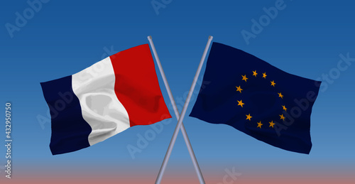 EUとフランスの旗