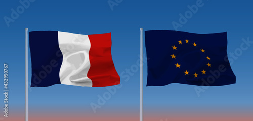 EUとフランスの旗