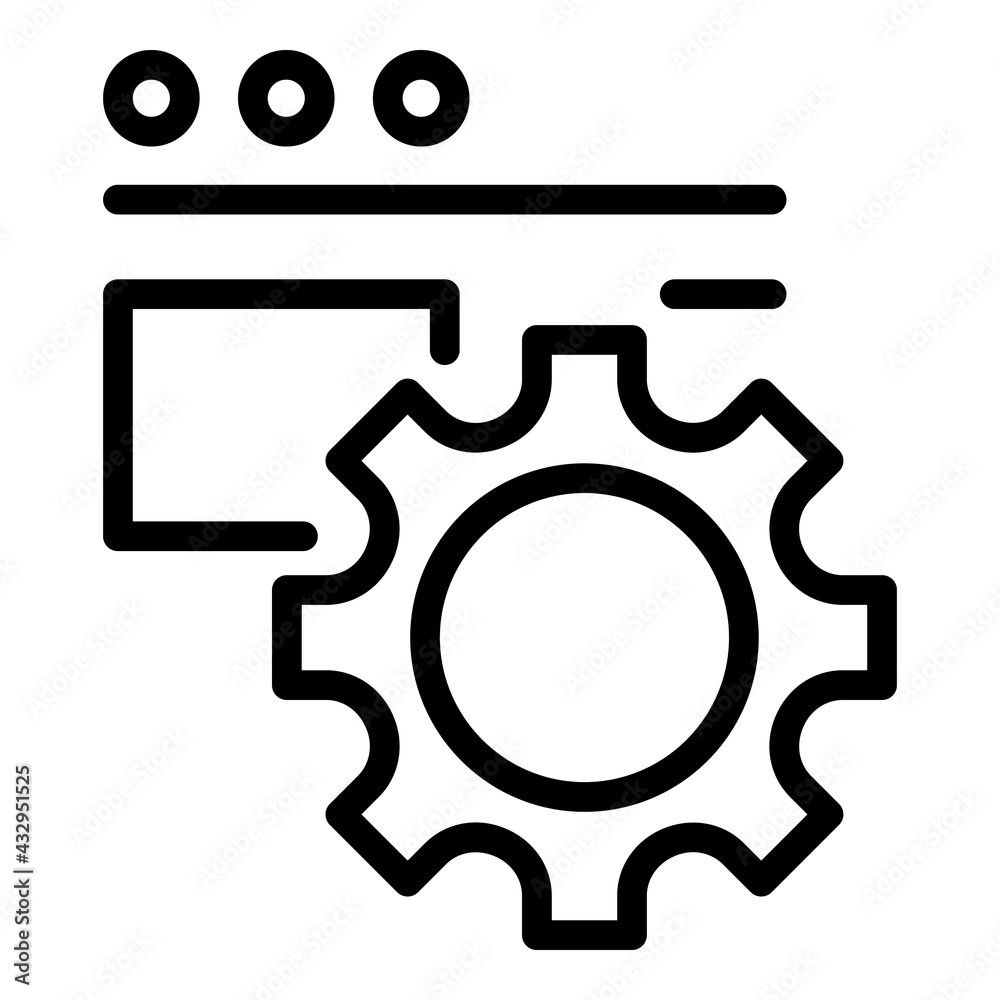 Api gear icon. Outline Api gear vector icon for web design isolated on white background Api gear icon. Outline Api gear vector icon for web design isolated on white background