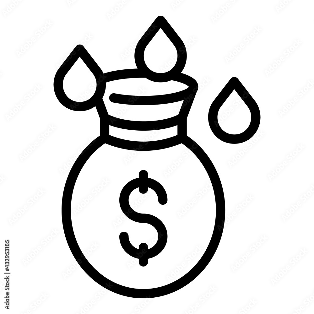 Laundry money bag icon. Outline Laundry money bag vector icon for web design isolated on white background Laundry money bag icon. Outline Laundry money bag vector icon for web design isolated on white background