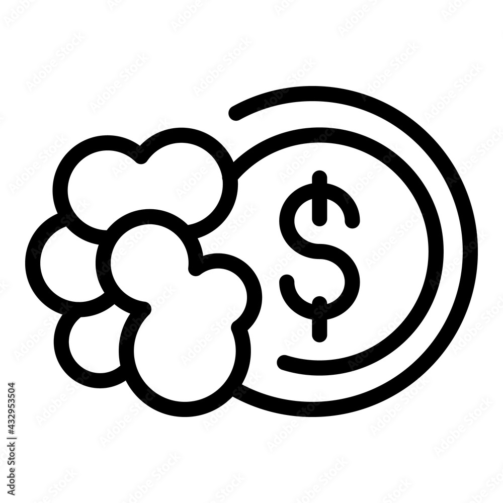 Laundry money wash coin icon. Outline Laundry money wash coin vector icon for web design isolated on white background Laundry money wash coin icon. Outline Laundry money wash coin vector icon for web design isolated on white background