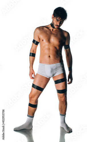 Attractive male body in fashion underwear