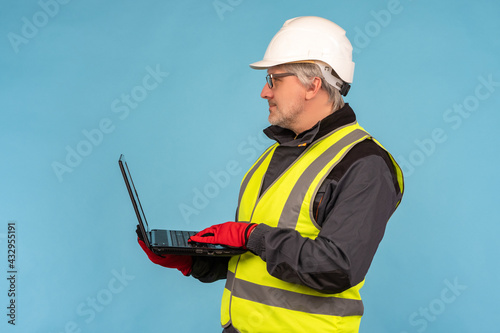Civil engineer with a lapto...