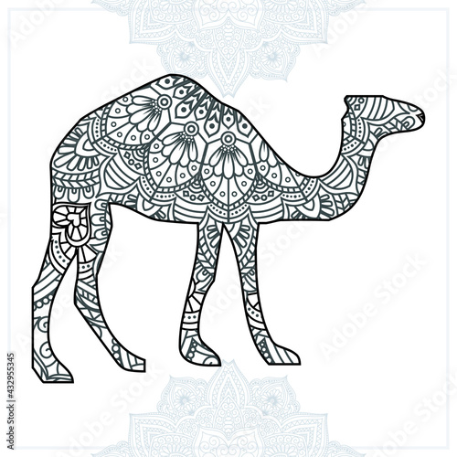 Fototapeta Naklejka Na Ścianę i Meble -  Animal Mandala. Vintage decorative elements. Oriental pattern, vector illustration.